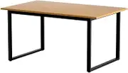 Artiss Dining Table, 150cm Rectangle White Coffee Tables Side Wooden Buffet Desk Lounge Desks Home Living Room Bedroom Kitchen Office Cafe Restaurant Furniture, 6 Seater Steel Legs