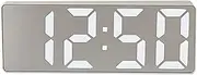 Alarm Clock,Digital Clock for Bedroom, Large LED Desktop Clock with Temperature,Date,Time Display, Adjustable Brightness for Home, Office Table Decor(White) (White)