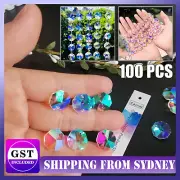 100x Octagon Beads AB Colour Crystal Glass Suncatchers Chandeliers 14mm 2 holes