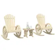Garden Lounge Set Table and Chairs Furniture 3 Piece Solid Wood Fir vidaXL
