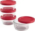 Pyrex Simply Store 8 Piece Glass Food Storage Set 4 vessels & 4 lids 1 Cup 236Ml