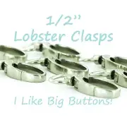 Lobster Clasps - 1/2" (13 mm) - SILVER - Oval / Swivel /Clips Key Fob/Handbag