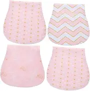 ERINGOGO 4Pcs Burp Cloths Soft Cotton Absorbent Towels for Newborns Multi Functional Feeding and Hiccup Guard for Sensitive Skin Shower Present
