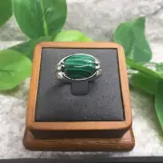 Polished Synthetic Gemstone Silver-Tone Ring Free Ship New Size 10 6941