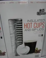 Cafe Express Hot Cup With Lids 8oz (236ML) x 150CT