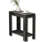 Black 2-Tier Storage Coffee Table Modern Accent Side Table