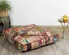 Patchwork Floor Pillow Square Meditation Cushion Ottoman Pouf Floor Cushion 35"