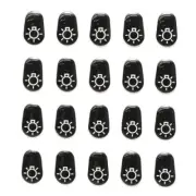 Boat Rotary Switch Decal Sticker | Dock Lights Black (Set of 20)