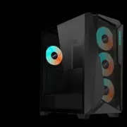 Gigabyte C301V2 RGB Tempered Glass E-ATX Black Mid Tower Gaming Chassis 2x3.5' 2x2.5' 2xUSB3