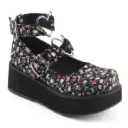 Gothic Lolita Dolly Mary Jane Style Flower Platform Shoes Demonia Sprite-02