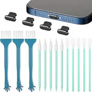 Anti Dust Plug Metal Phone Port Cover Compatible with iPhone 14/13/12/11 Lightning Connector Cleaning Tool Kit Phone Speaker Cleaner Receiver Dust Remover Multicolor