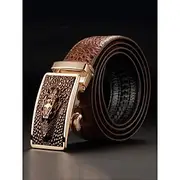 Men's Crocodile Leather Belt - Luxury Animal Pattern Dress Belts for Business, Formal Events and Gifts