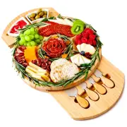 Charcuterie Boards, Thereye Cheese Board with Knife Set, Bamboo Charcuterie B...