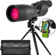 ESSLNB Spotting Scope with Tripod Cell Phone Adapter 25-75 X 70 BAK4 Target Scope Straight Eyepiece Waterproof Spotting Scopes for Shooting Hunting Bird Watching