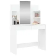 Dressing Table With Mirror White 96X39x142 Cm glass Dressing Tables