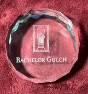 Crystal Etched glass faceted Paperweight Bachelor Gulch Beaver Creek CO
