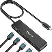 10Gbps USB C 3.2 Hub,4 Ports USB C to USB C Hub Multiport Adapter Dongle with 2 FT Cable,USB C Splitter Expansion Hub for MacBook Air/Pro,Mac Mini,ipad Pro,Dell Xps，iPhone 15 Pro/Pro Max