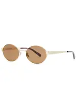 Saint Laurent Oval-frame Sunglasses - Gold ONE SIZE