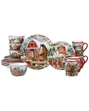 Certified International Homestead Christmas 16pc Dinnerware Set