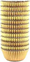 Eoonfirst Mini Foil Cupcake Liners Christmas Days Muffin Paper Baking Cups 300 Pcs (Gold)