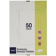 J.Burrows Manila Folder Foolscap Buff 50 Pack