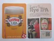 Beer Coaster ~ HARPOON Brewing Co Rich & Dan's Rye IPA ~ Boston, MA & Windsor VT