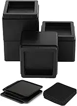 Utopia Bedding Bed Risers 3 Inch - Pack of 4 - Adjustable Furniture Risers 3 & 6 inch - Anti Slip Foam & Rubber Pad - Stackable Bed Lifts Risers Heavy Duty for Sofa, Bed, Table, Couch & Chair (Black)