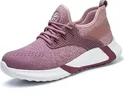 [TQGOLD] Safety Shoes Men Women Lightweight Work Shoes Sporty Protective Shoes Steel Cap Shoes Non-Slip Breathable, 8195 Light Pink, 40 EU