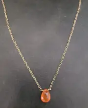 18K Gold Overlay Kris Nations Carnelian Necklace 18"