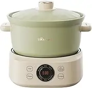 Bear Electric Clay Pot, 500W Fast Electric Stew Pot for Casserole Rice & Porridge, Chinese Soup Maker, 3L (Chinese Panel)