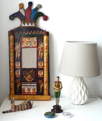 Artisan Hand Crafted and Painted Harlequin Jester Mirror #6