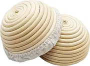 2pcs 5" Banneton Proofing Basket Round Bread Brotform with Liner Eco-Friendly Natural Rattan for Professional & Home Bakers