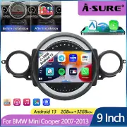 9'' For BMW Mini Cooper 2007-2013 Hatch Clubman Stereo Radio Carplay Android 13