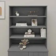 NNEVL Top for Highboard"HAMAR" Dark Grey 90x30x100cm Solid Wood Pine