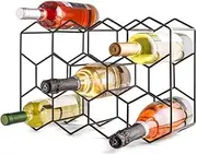GUDAJIN Countertop Wine Rack, 3 Tier Tabletop Wine Rack, 14 Bottle Freestanding Wine Bottle Rack for Kitchen, Bar, Cabinet, Pantry Wine Storage, No Assembly Required, Black Wire Wine Rack