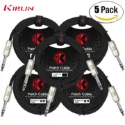 5-PACK Kirlin 10FT 1/4" TRS Plug to Same 20AWG Stereo Patch Cable AP-209 PR-10