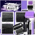 DIY Lash Extension Kit 804Pcs D Curl Individual Lash Clusters Eyelashes Exten...