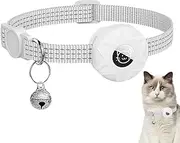 Reflective Dog Collar, Adjustable Reflective Pet Collar with Silicone Air Tag Case & Bell, Comfy Cats Pet Collar for Dog Night Safety, Soft Pet Collar for Puppy Dogs Cats