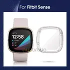 For Fitbit Versa 3/ Sense Case Silicone Crystal TPU Screen Protector Frame Cover