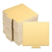 100pcs Mini Cake Boards, Mousse Cake Cardboards Square Dessert Base (Gold)