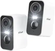 ieGeek 2K Wireless Security Camera Outdoor Colorful Night Vision, Rechargeable Battery CCTV Camera Systems, WiFi Home Security Camera, Motion Detection, Siren Floodlight,Voice Intercom,2 Pack/2PCS Set