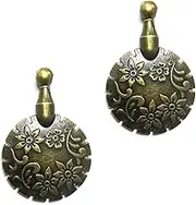 Jagowa 2 Pcs Yarn Cutter Pendants Retro Style Copper Round Shape Thread Cutter Metal Thread Cutter Pendant for DIY Sewing Tools