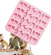 Baby Shower Silicone Chocolate Molds, Baby Theme Candy Mold, Fondant Making Supplies, Flexible Non-Stick Design, Multi-Shape for Gummy, Cupcake Decoration, 12-Cavity, Party Favors