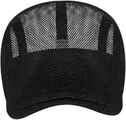 [BESTYASH] Full Mesh Beret Cap Men's Breathable Newsboy Hat Beanie Unisex Mesh Beret Fashionable Summer Cap Black
