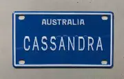 CASSANDRA Novelty Mini Number Plate