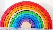 Large 12pcs Rainbow Stacker Building Blocks Wooden Stacking Nesting ( new-other)