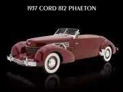 1937 Cord 812 Phaeton Metal Sign: 12x16" Ships Free