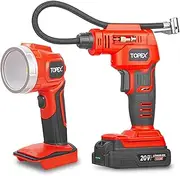 TOPEX 20V Cordless Combo Kit Tyre Inflator & LED Torch Lightweight