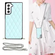 Rhombus Leather Shoulder Bag Phone Case Compatible Samsung Note20 Ultra ,samsung Metal Chain Soft Edge Phone Case For Girl And Woman