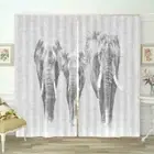 Gray Elephant Fangs 3D Curtain Blockout Photo Printing Curtains Drape Fabric